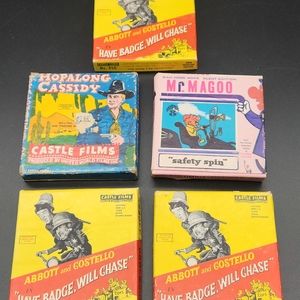 Vtg. Set 5 8mm ~ Mr. Magoo, Abbott And Costello, Hopalong Cassidy